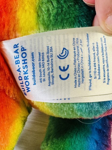 Build A Bear Workshop 2021 Crayola Teddy Cub 16" Plush Rainbow Stripe *laughs* - Picture 3 of 7