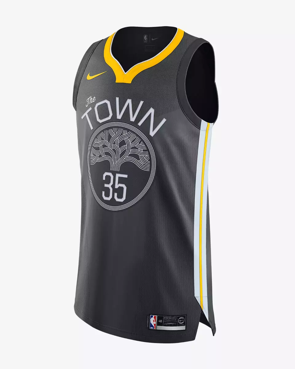 Men 35 Kevin Durant the Town Jersey Black Golden State Warriors Fans