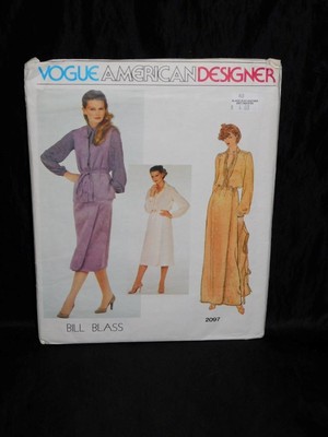 Vintage Vogue 2097 Size 16 Bill Blass Vest Skirt Blouse Sewing Pattern Uncut