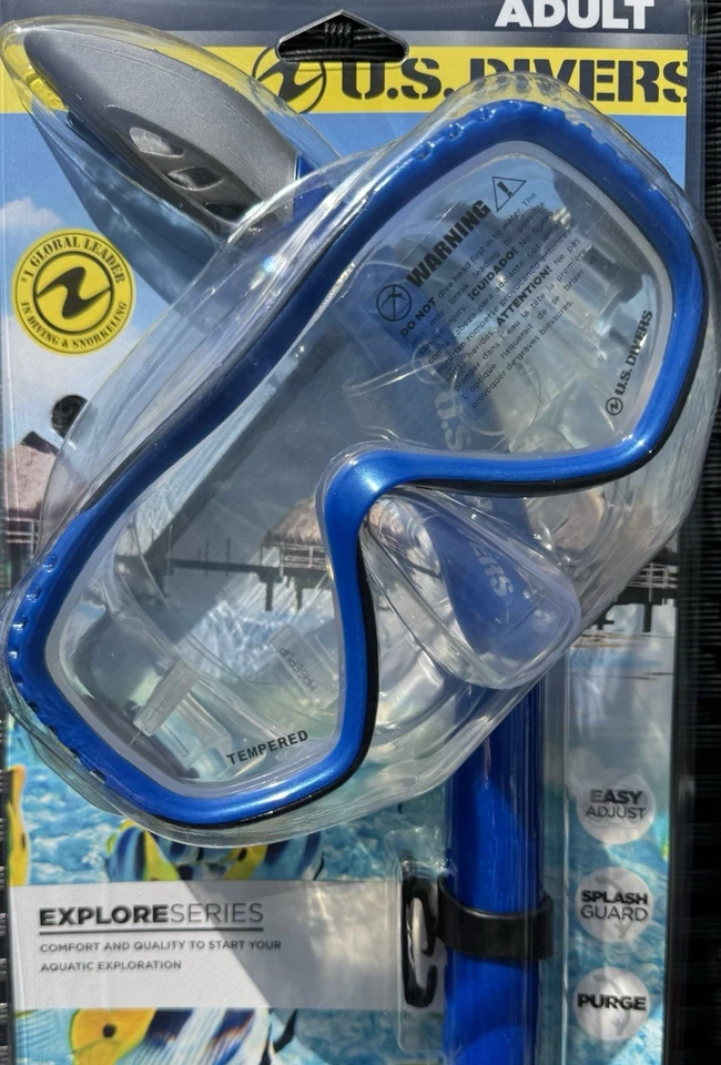 Juego de (2) US Divers Pakala Aloha Adulto Máscara y Snorkel Combo Equipo de Buceo Explorador Foto 3 de 4