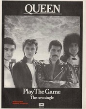 Classic 1980  Queen "Play The Game" Song  Release Promo Ad Print