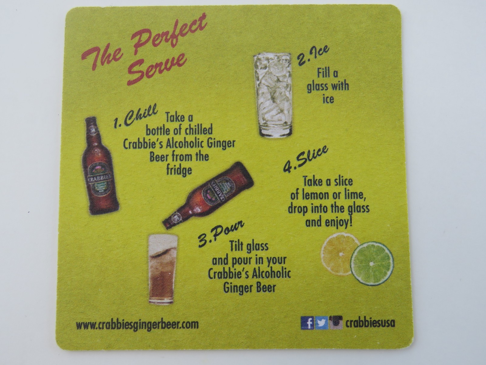 Cerveza Posavasos ~ Serve Refrescante CRABBIE'S de Jengibre Con / Alegre