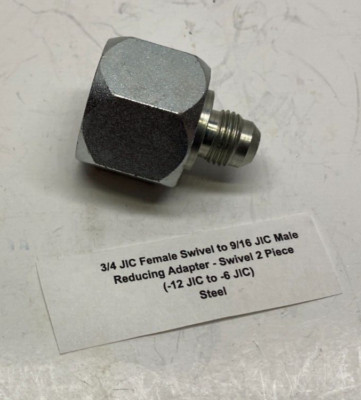 3/4 JIC Female Swivel to 9/16 JIC Male Reducing Adapter (-12 JIC to -6 JIC)