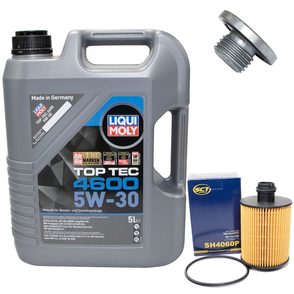 MotoröL Set 5W-30 5 Liter + ÖLfilter SH 4060 P + Schraube FüR Ford KA Suzuki 1.3-image