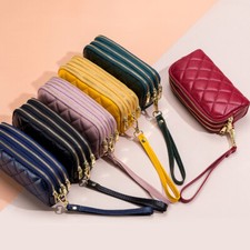 New Womens Genuine Leather Wallet Coin Change Purse Card Holder Wristlet Handbag