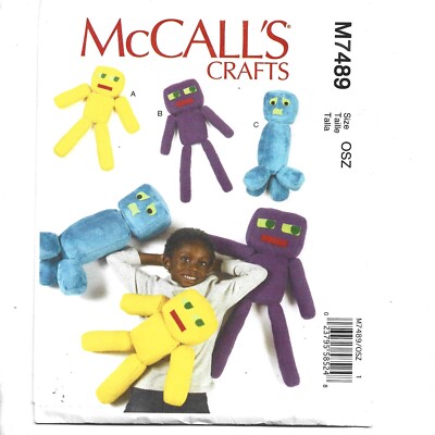 New McCall's Crafts Pattern M7489 Robot Toys, Uncut, 2016