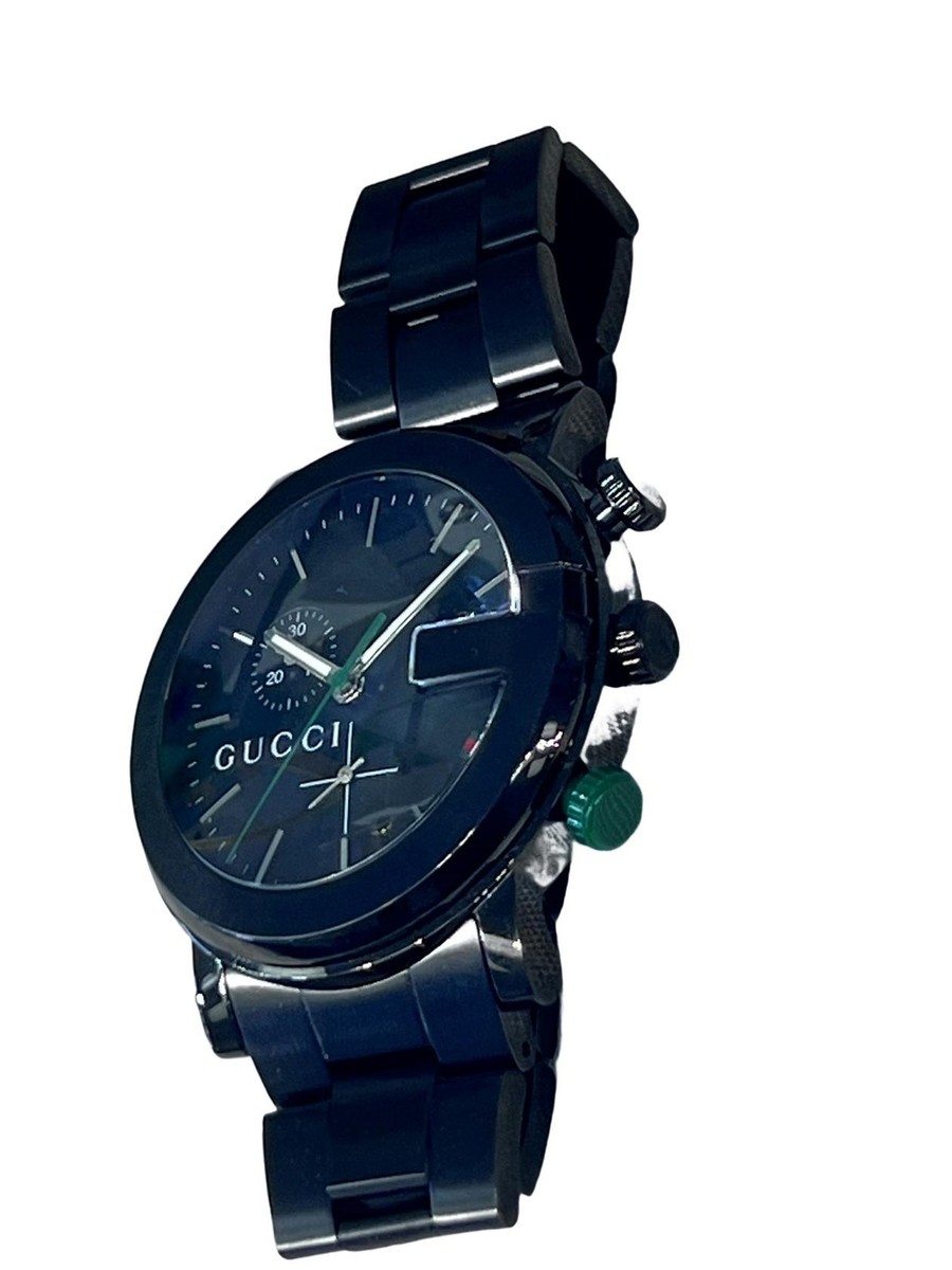 Mens Gucci Black Steel Chronograph Wrist Watch Ref YA101331 Mens Gucci Black Steel Chronograph Wrist Watch Ref YA101331