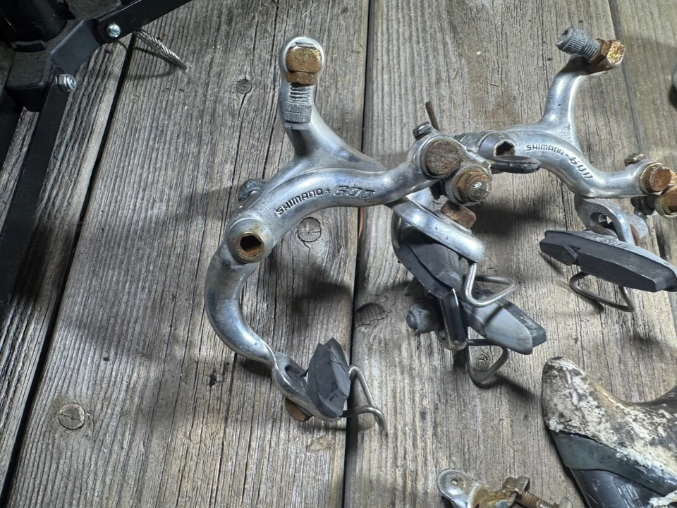 Juego de frenos de desviador delanteros traseros Shimano 600 Groupset Downtube USADOS Foto 2 de 4