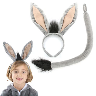 ILOVEFANCYDRESS NATIVITY DONKEY EARS & TAIL CHILDS FANCY DRESS SET ANIMAL DRESS UP SCHOOL PLAY