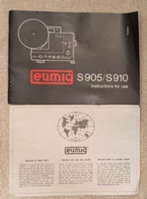 EUMIG S905 / S910 Film Projector Operating Instructions User Manual in English