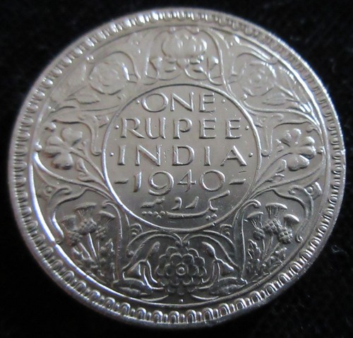 MDS INDIEN INDIA ONE 1 RUPEE 1940 "GEORGE VI. KING EMPEROR", SILBER #C - Picture 2 of 2