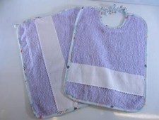 SET ASILO 2 PEZZI LILLA "SIRENETTA" DA RICAMARE PUNTO CROCE CON AIDA