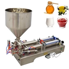 Pneumatic Paste Liquid Filling Machine Piston Filler Two Nozzles 50-500ml 110V
