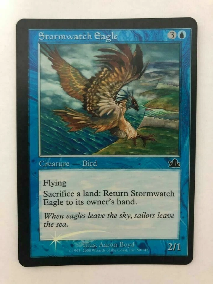 MTG MISPRINT ERROR FOIL PROPHECY STORMWATCH EAGLE MISCUT (TWISTED) NM/M BLUE - Image 4 of 4