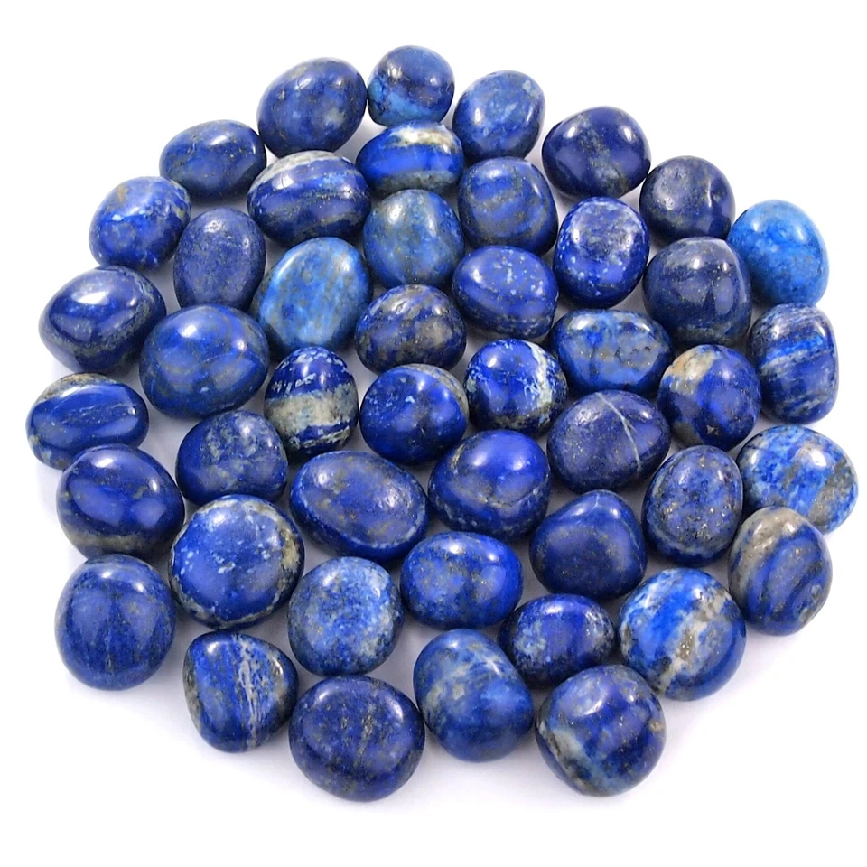 handpolierte Lapislazuli Trommelsteine Ø 25 - 30 mm A - Qualität aus Afghanistan - Bild 2 von 4