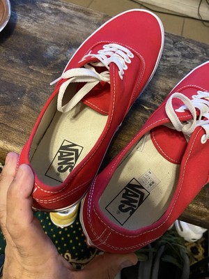 Vans Classic Authentic Red/White Sneaker Skateboarding Shoes for Men size 11.5 Vans Authentic Skate Shoe - Red | Journeys main image 2