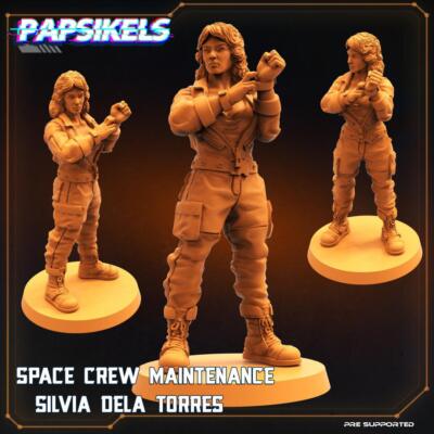 3D Printed Papsikels Cyberpunk Sci-Fi Space Crew Maintenance Silvia Dela Torres