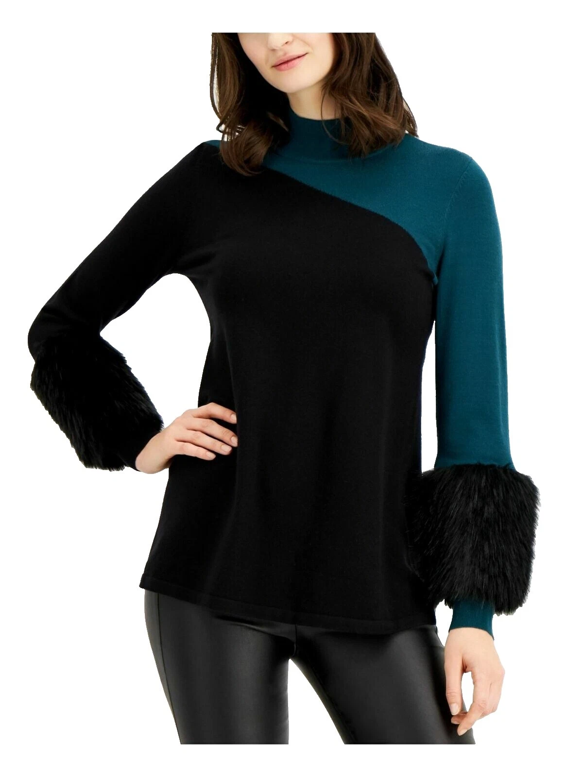 Suéteres para mujer negro de piel