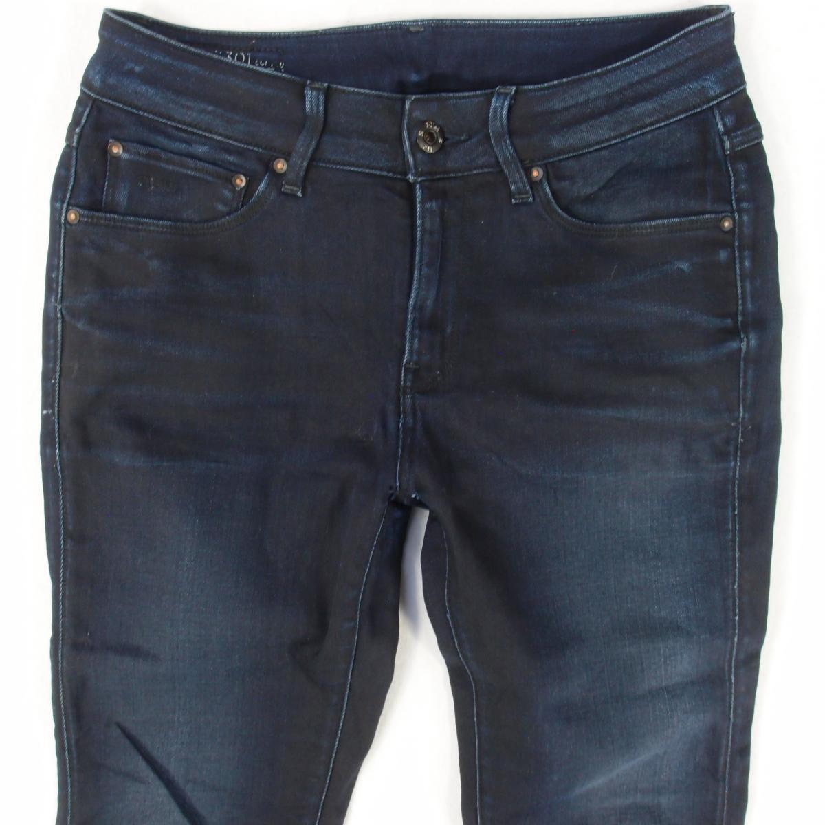 Womens G-Star 3301 HIGH CONTOUR SKINNY Stretch Skinny Blue Jeans