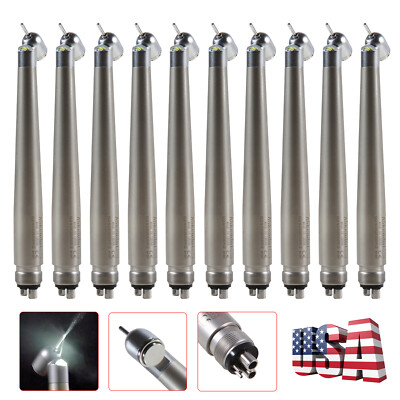 10* NSK Style Dental LED E-generator 45 Degree High Speed Handpiece 4 Hole AC4