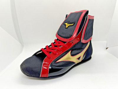 MIZUNO Boxing Shoes EF184 Black and Red Line Gold US9 / 27.0cm