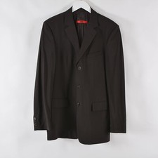 Hugo Boss Men Blazer Suit Jacket Size 94 Dark Brown 3 Button Single Breasted