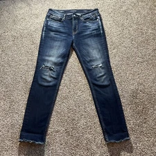 Vigoss Womens The Thompson Tomboy Jeans Size 30x27 Actual 31 X 29.5 Raw Hem