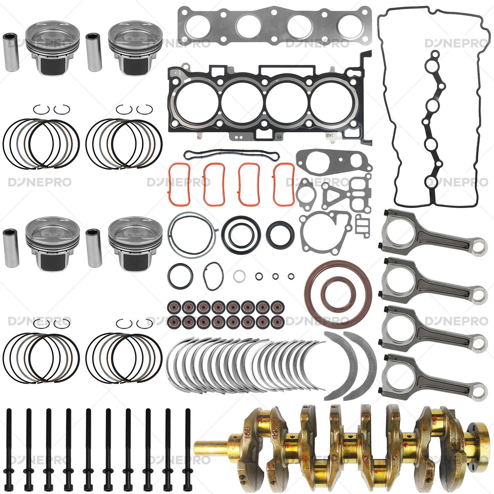 Hyundai Sonata Kia Sportage G4KH 2.0T Engine Rebuild Kit with Crankshaft Rods