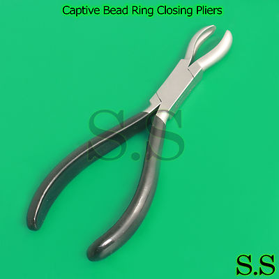 Large Stainless Steel Captive Bead Ring Closing Pliers - Body Piercing Tool 