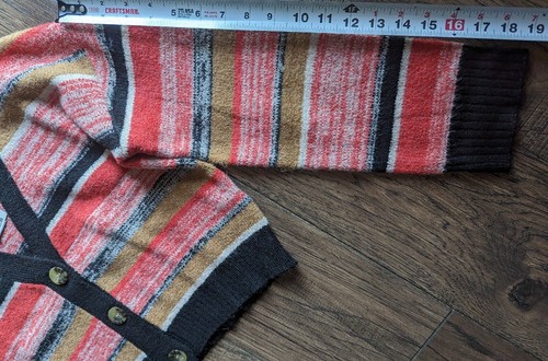 BP Nordstrom Women’s NWT Black Red & Brown Striped Crop Cardigan Small Stretch - Picture 10 of 19