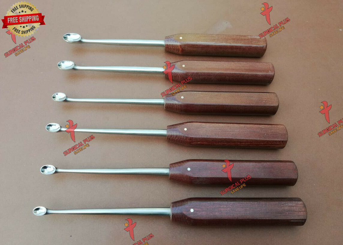 Set Di 6 Curette Halle Per Ossa, Strumenti Ortopedici Con Manico In Fibra, Alta Qualità - 3
