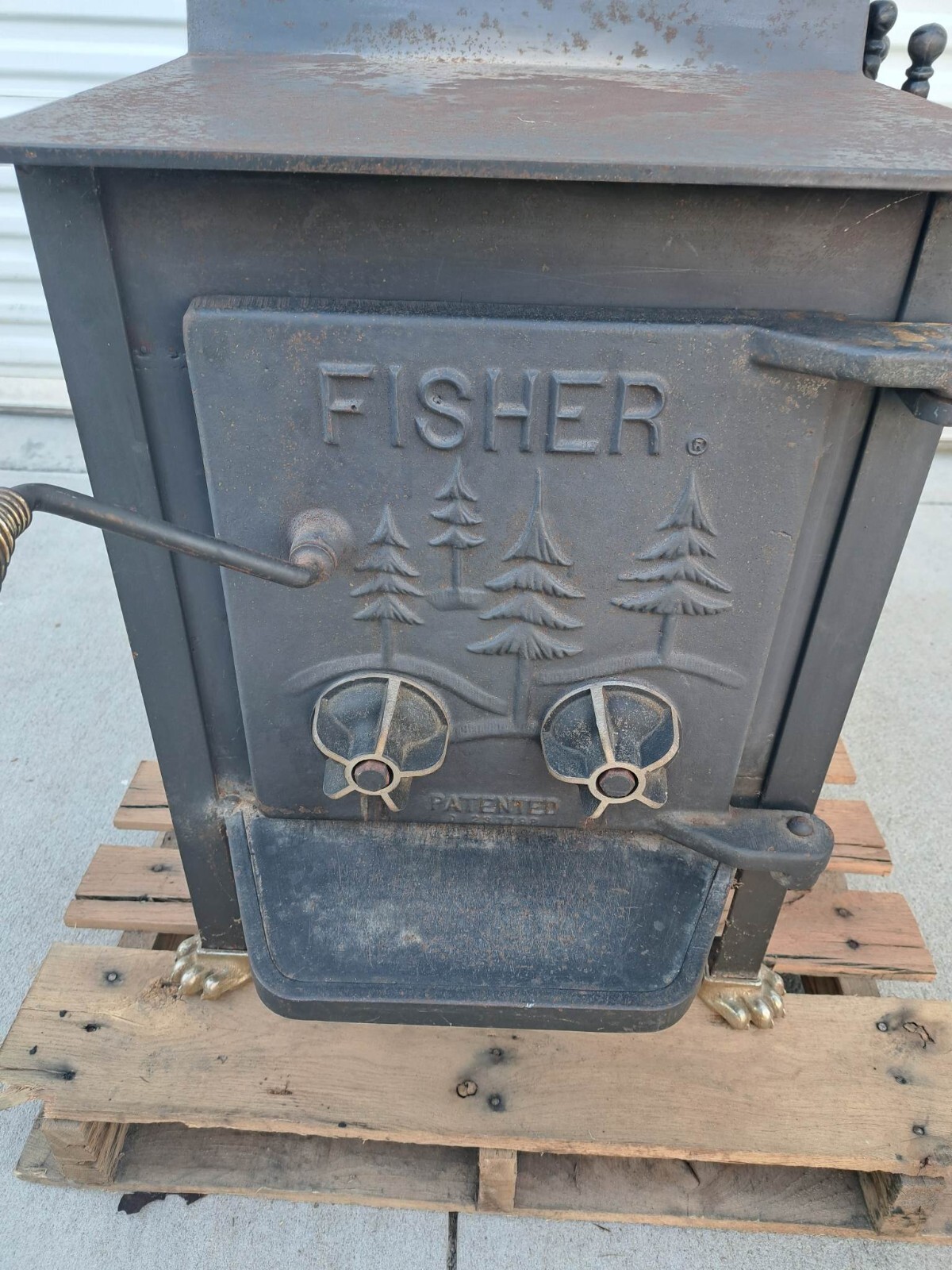 Fisher Momma Bear Wood Burning Stove 32x39x20u0026#034; WITH Original Paws |  eBay