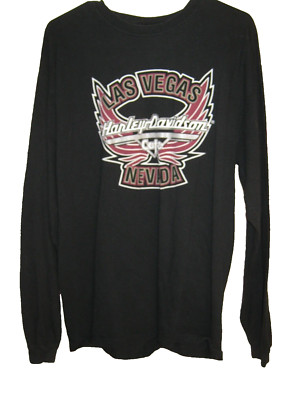 Harley-Davidson Cafe Las Vegas Long Nevada Sleeve Black Shirt Men s XL