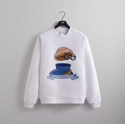 KITH x Invisible Friends M - Crewneck Sweater, White In Hand | eBay