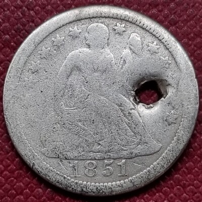 1851 O Seated Liberty Dime 10c Circulated Details #67195 | eBay
