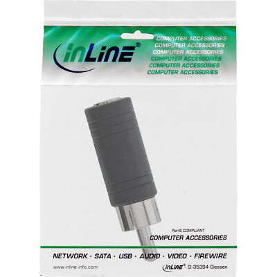99325 Inline Audio Adapter RCA Male Plug to 3 5mm Jack Female Mono ~D~