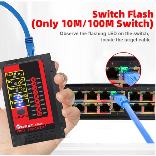 ET606 Cable Port Tester Handheld Network Cable Tester Cable Pairing Check U7M7 - Picture 9 of 12