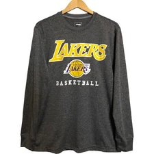 New Los Angeles Lakers Men's Gray UNK NBA Long Sleeve Basketball Shirt M