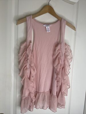 Candies-woman s Tank Ruffle Blush Pink Best Size M