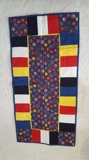 40X20"JULY 4TH QUILTED TABLE RUNNER STARS LIBERTY HAND CRAFTED PATRIOTIC COTTON