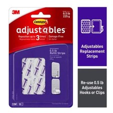 Command Adjustables Small Plastic Refill Strips 1.32 in. L 18 pk (Pack of 4) 1.14 per strip