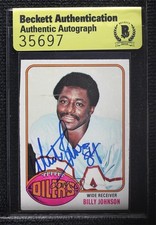 BAS 1976 Topps Billy Johnson #223 Beckett Auth Sticker Auto ur8
