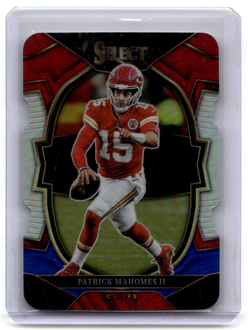 2022 Panini Select Patrick Mahomes II Red and Blue Prizm Die Cut