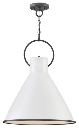 Hinkley Lighting 3555 Winnie 1 Light 18"W Pendant - Polished White / Distressed - Picture 4 of 8