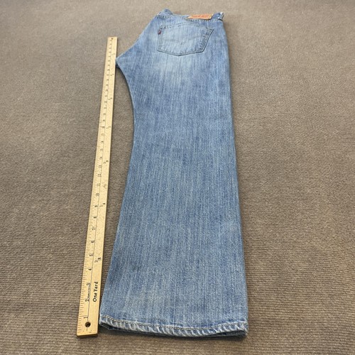 Levis 501 Jeans Mens 32x30 Blue Denim Button Fly Straight Leg Vintage Style - Picture 8 of 12