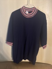 Vintage L 70s Fashion Fleece JC Penney Women’s Shirt Made In USA Red White Blue