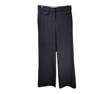 LOFT High Waist Trousers NAVY BLUE Houndstooth size 8 High Rise Wide Leg Pants