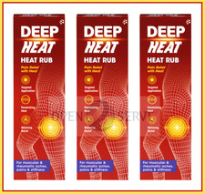 3x Deep Heat Rub Cream - 100g - Fast Pain Relief | Muscles | Aches | Stiffness