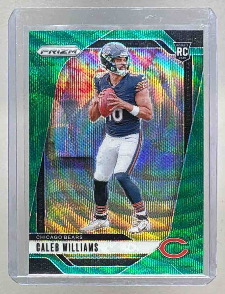 Caleb Williams 2024 Panini Prizm #301 Green Wave Rookie RC