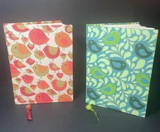2 Hand Crafted Journals W/Colorful Birds On Cover 80 Pages Of Acid Free Paper